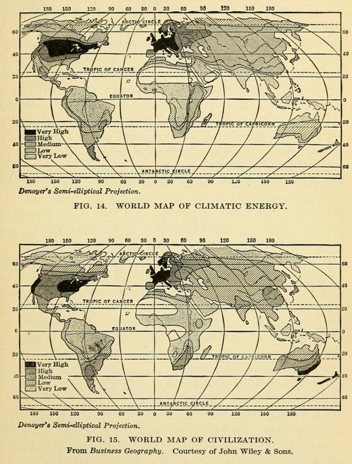 Map of climate and civilization levels